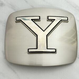 Letter Y Initial Monogram Silver Tone Belt Buckle Western ✨